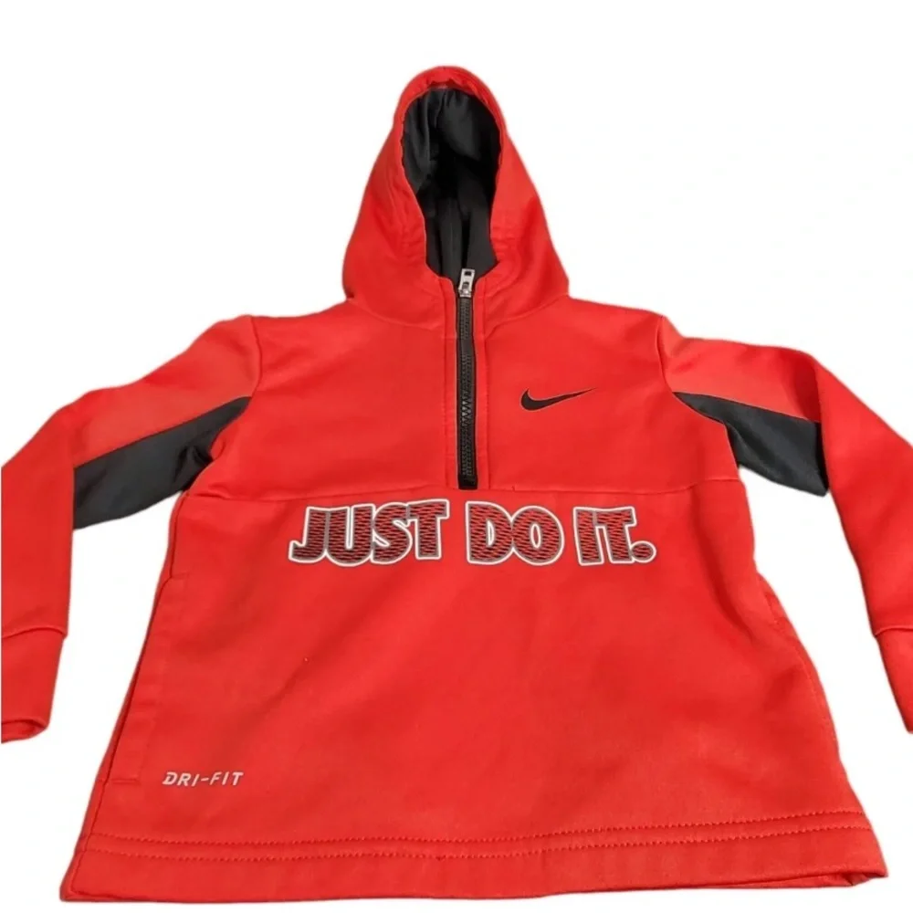 Nike Toddler Just Do It‎ Hoodie Size 2T Red Black B58